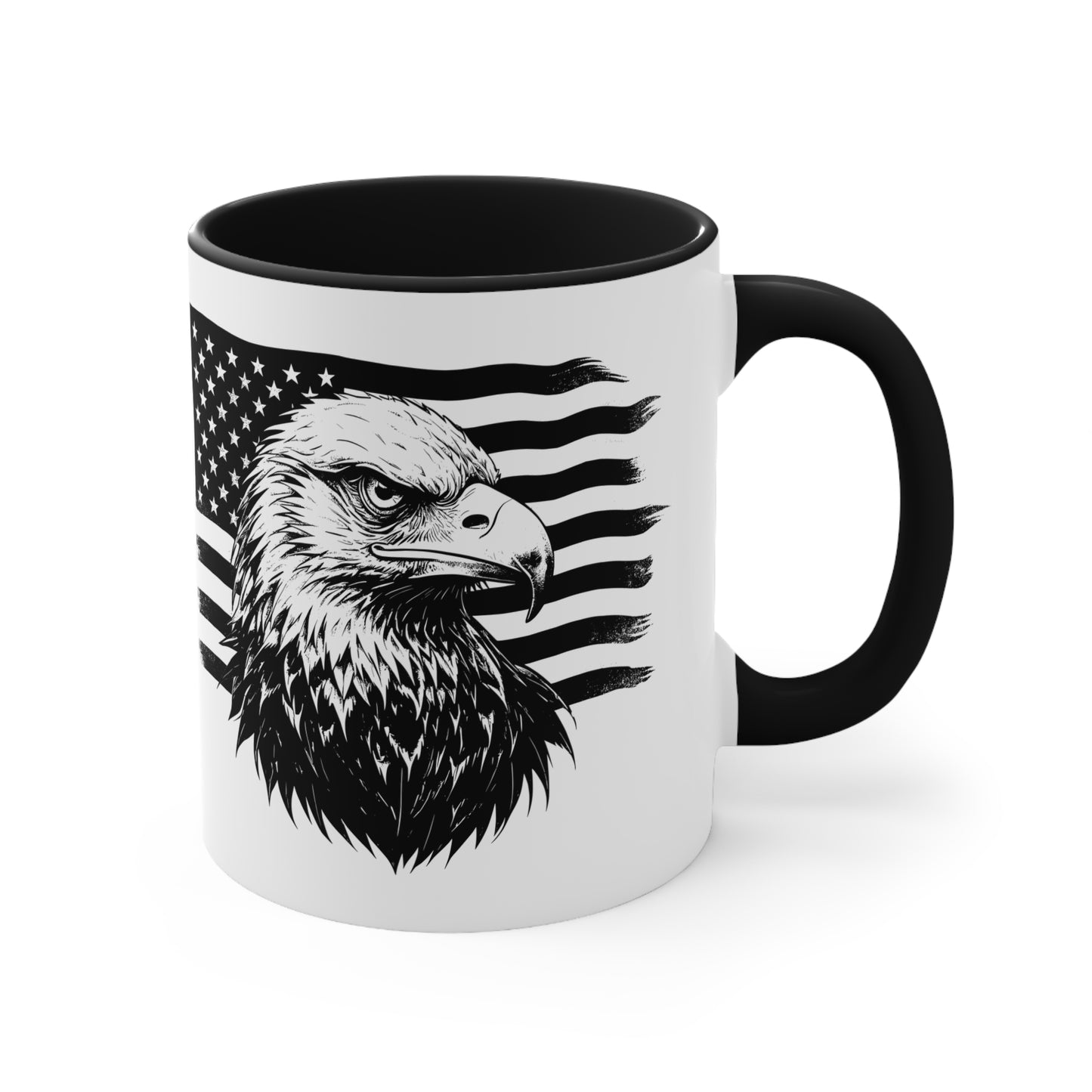 Patriotic Eagle Accent Mug | 4th of July Gift, American Eagle Cup, Nature Lover Mug, Coffee Lover's Gift, USA Decor